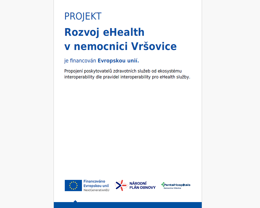 Projekt – Rozvoj eHealth v nemocnici Vršovice